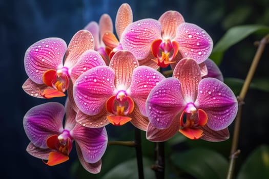 Vibrant Orchid pink flower. Blossom flora. Generate Ai