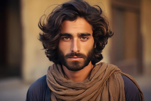 Traditional Pakistani guy suit. Style model. Generate Ai