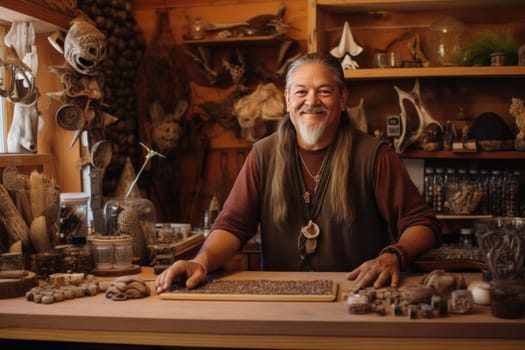 Male owner local business. Store organic. Generate Ai