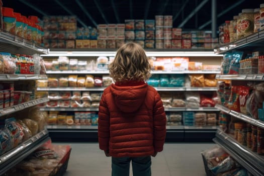 Parents child shopping. Summer funny. Generate Ai