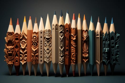 Versatile Paper different colorful pencils. Craft kid. Generate Ai