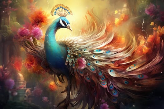Exotic Paradise bird. Bird papua asia. Generate Ai