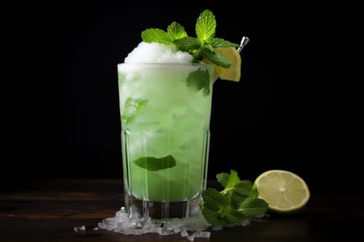 Patricks day drink pub. Alcohol green. Generate Ai