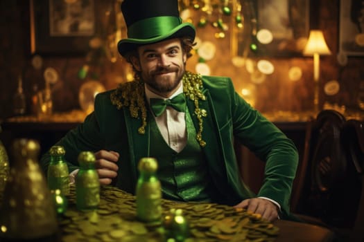 Festive Patricks day drink. Ireland holiday. Generate Ai