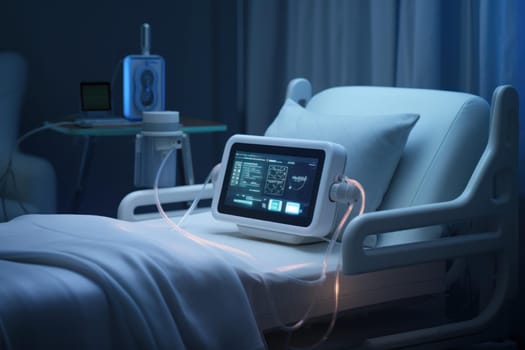 Innovative Patient connected monitoring. Patient help remote. Generate Ai