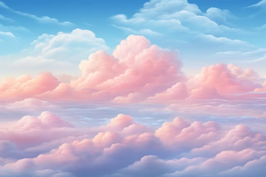 Soft Pink clouds. Light soft gradient. Generate Ai