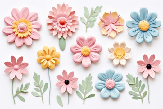 Whimsical Pastel paper flower. Floral craft gift. Generate Ai