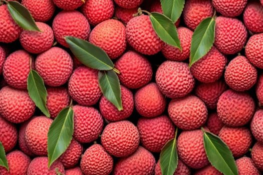 Juicy Lychee fruit background. Organic ingredient. Generate Ai