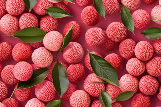 Vibrant Lychee fruit background. Organic ingredient. Generate Ai