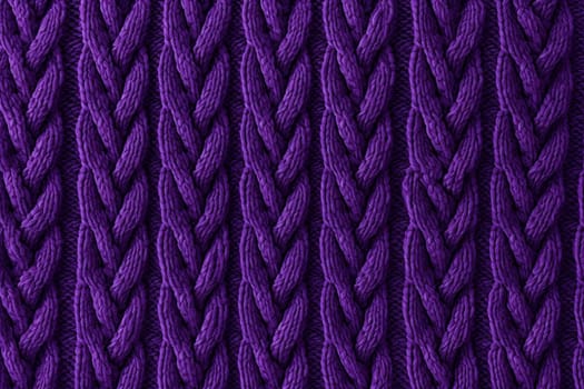 Warm Purple sweater pattern yarn. Wool knitwear. Generate Ai