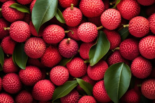 Lychee fruit background. Organic ingredient. Generate Ai