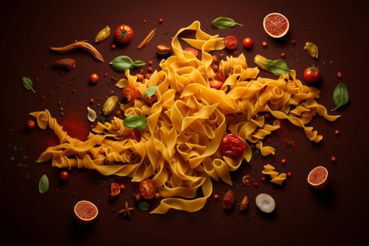 Noticeable Pasta yellow banner. Menu wheat. Generate Ai