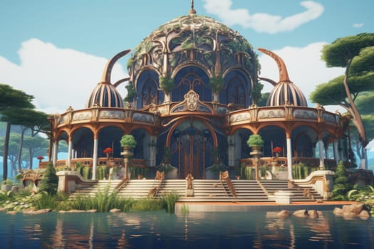 Skin pavilion inspired. Luxury shop store. Generate Ai