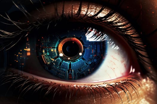 Cutting-edge Futuristic eye. Concept scan tech. Generate Ai