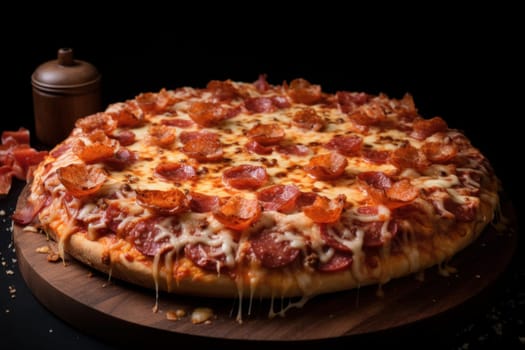 Spicy Pizza pepperoni italian. Italian food. Generate Ai