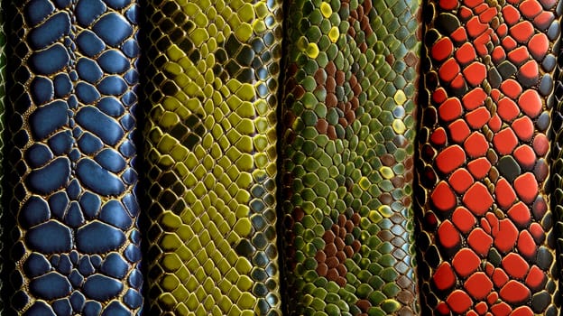 Animal reptile skin patten and texture. Close-up view. AI generated.