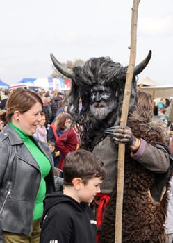 Krakow, Poland - April 11, 2023: Unidentified participants of Rekawka - Polish tradition, celebrated in Krakow on Tuesday after Easter. Currently has the character of festival historical reconstruction