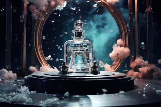 Perfume mirror. Glamour empty glass. Generate Ai