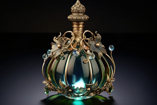 Perfume bottle. Glass spray beauty. Generate Ai