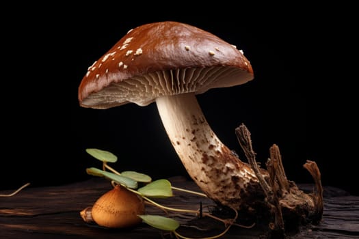 Bulbous Mushroom boletus edulis. Fungus porcini. Generate Ai