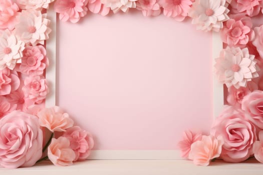 Festive Mother day flower vase. Mom card. Generate Ai
