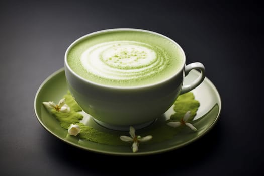 Wholesome Matcha latte. Milk green drink. Generate Ai