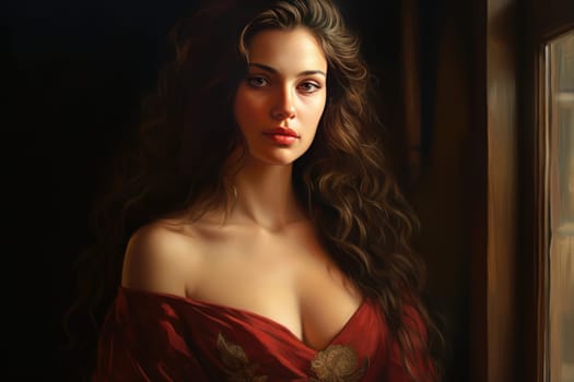 Expressive Movie actress. Camera film shoot. Fictional person. Generate Ai