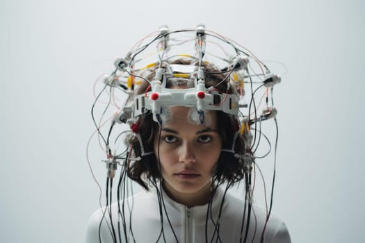 Eeg sensor brain. Test care. Generate Ai