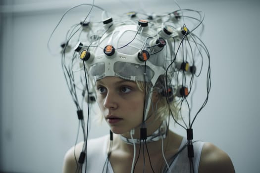 Innovative Eeg sensor brain. Test care. Generate Ai