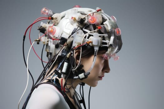 Precise Eeg sensor brain. Test care. Generate Ai
