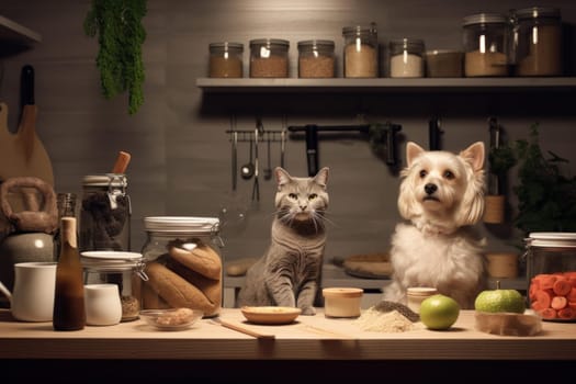 Durable Pet food pot kitchen. Meat canine. Generate Ai