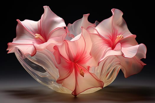 Intricate Flowers crystal sphere. Water moss grass. Generate Ai