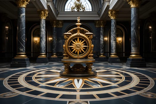 Illustration of luxury marble floor picture. The colors gold and light yellow mixed with black are perfect and convey the importance of art in various aspects, aesthetics, creating depth and privacy.