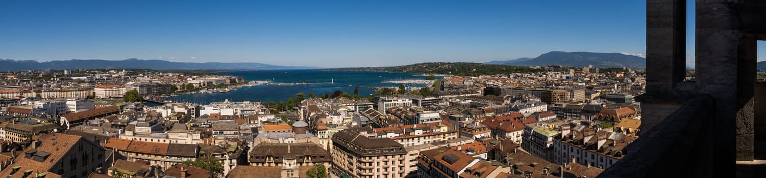 A panoramic view over the city of Geneva