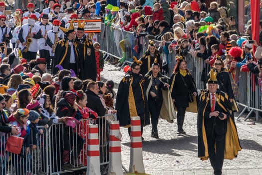 Villach, Austria - February  21st, 2020: The traditional Carnival Procession in Villach starts.