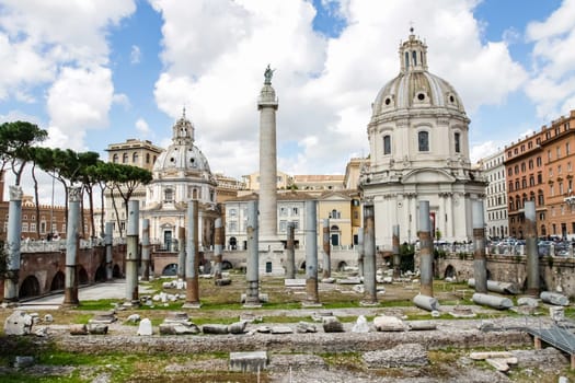 Rome, Italy - June 11, 2012: The eternal city of Rome, Roman streets and buildings, modern and ancient architecture of Rome.