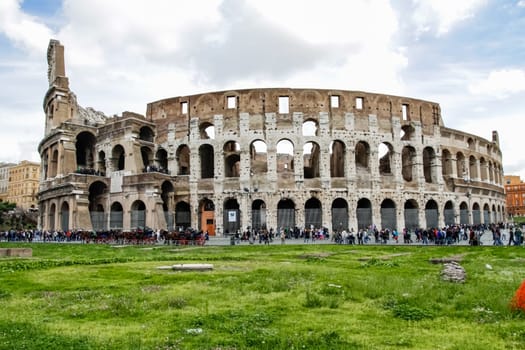 Rome, Italy - June 11, 2012: The eternal city of Rome, Roman streets and buildings, modern and ancient architecture of Rome.