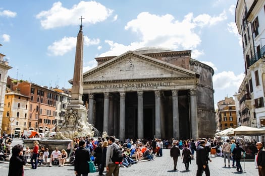 Rome, Italy - June 11, 2012: The eternal city of Rome, Roman streets and buildings, modern and ancient architecture of Rome.