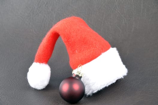 Decoration with Christmas symbols on a black background