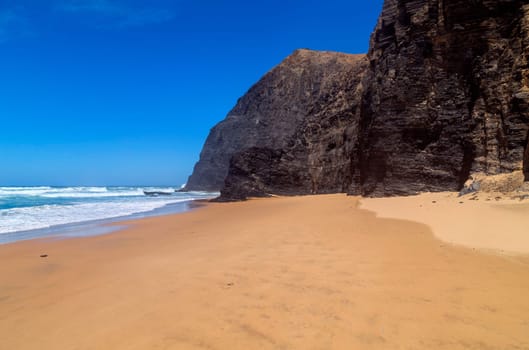 Beautiful empty beach in Algarve, Portugal