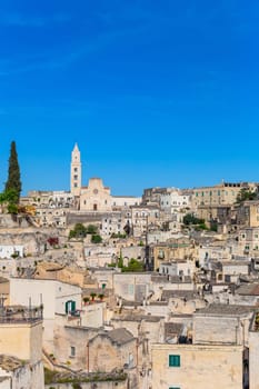 Old town of Matera (Sassi di Matera), Basilicata, southern Italy. Prehistoric cave dwellings