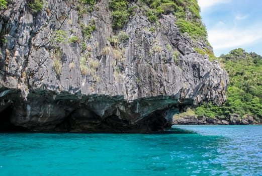 Thailand, the island of Phuket. Rocks off the coast of the sea.