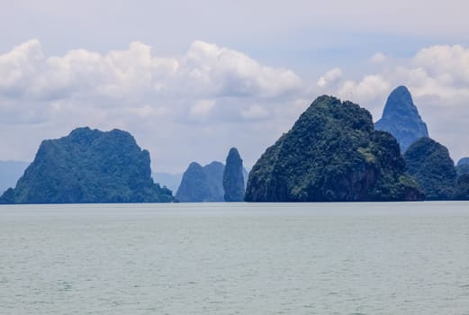 Thailand, the island of Phuket. Rocks off the coast of the sea.
