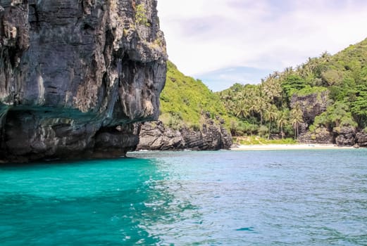 Thailand, the island of Phuket. Rocks off the coast of the sea.