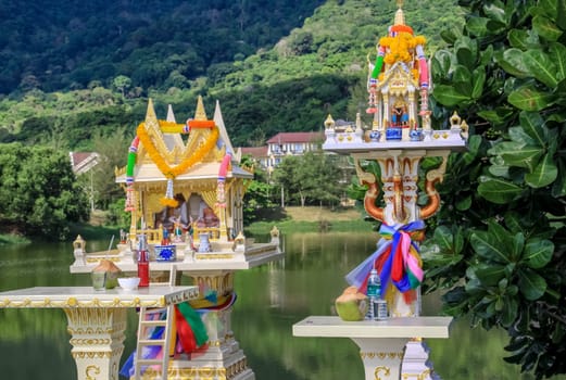 Bangkok, Thailand - August 24, 2018: Temple complexes in Thailand. Buddhist temples in Bangkok