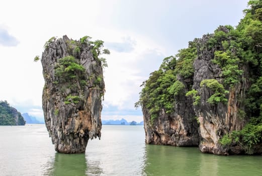 Thailand, the island of Phuket. Rocks off the coast of the sea.
