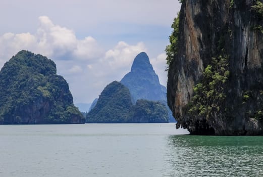 Thailand, the island of Phuket. Rocks off the coast of the sea.