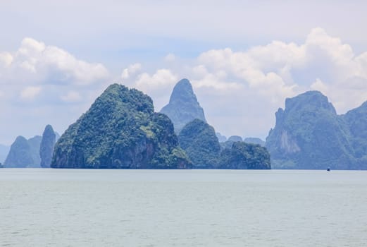 Thailand, the island of Phuket. Rocks off the coast of the sea.