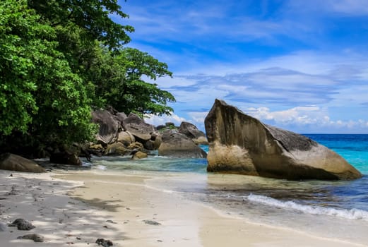 The rocks and hills near Phuket. Beaches of Thailand