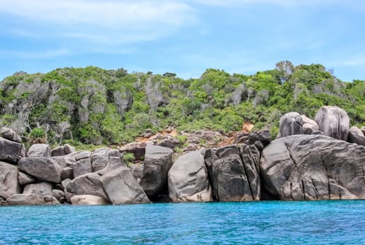 The rocks and hills near Phuket. Beaches of Thailand